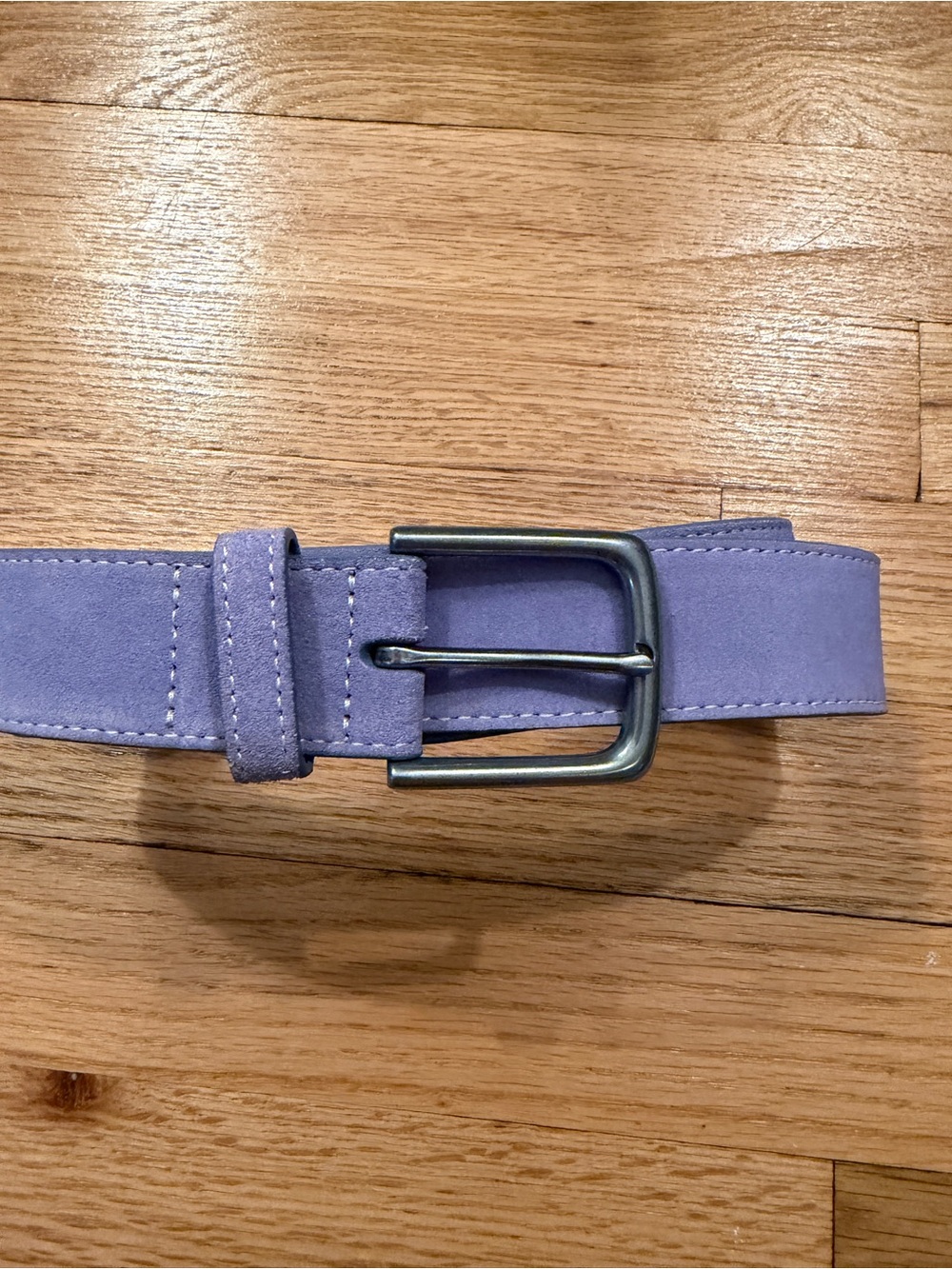 Vineyard Vines Men’s Lavender Suede Belt with Silver Buckle